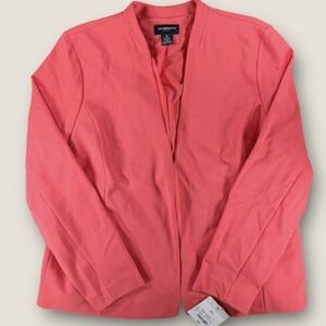 Liz Claiborne‎ Career Blazer XL Coral Rose Pink Open Front NWT Hook Eye 75 Ch
